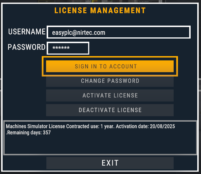 Login window