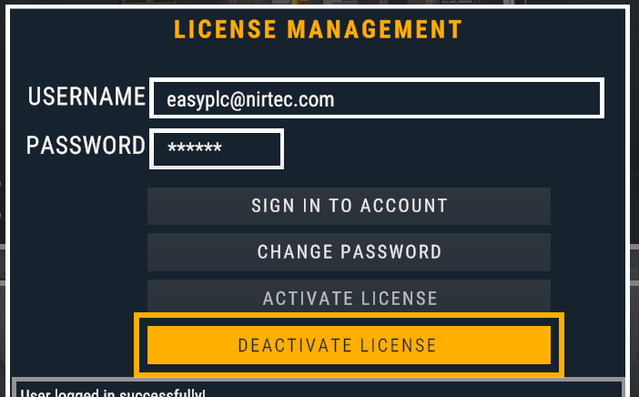 Deactivate License