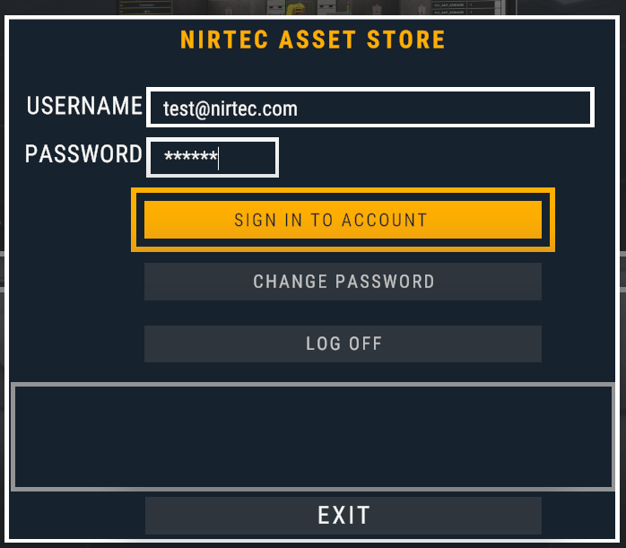 Login window