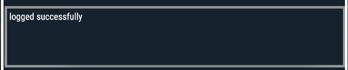 Success message