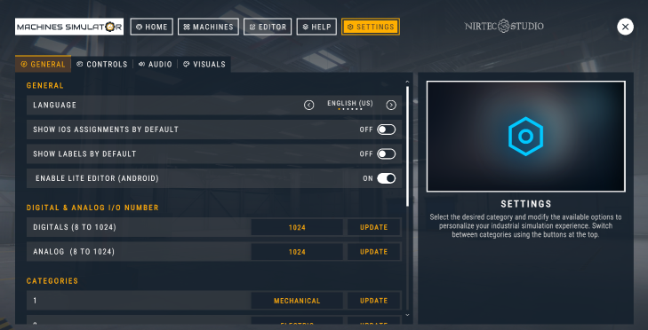 Settings Page