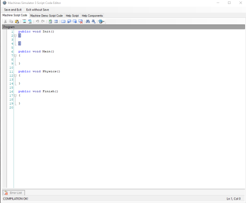 Script Code Editor Window