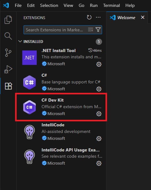C# Dev Kit Extension