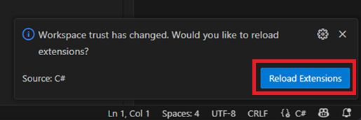 Reload Extensions Prompt