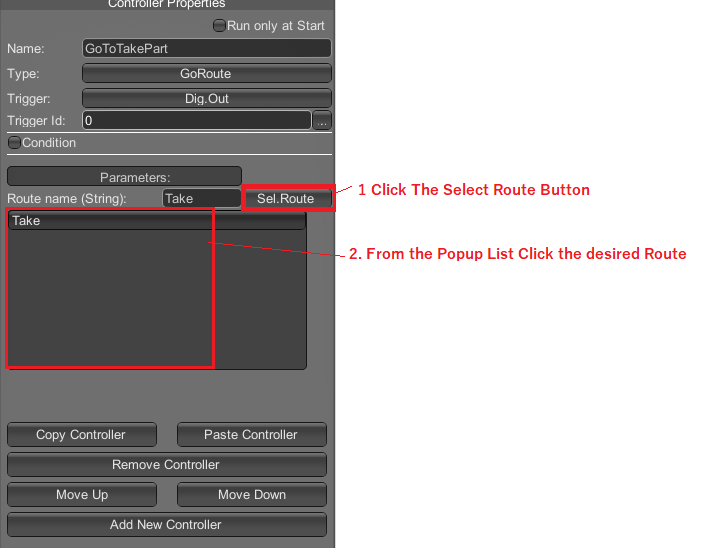 Select Route Button