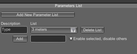 Edit Parameters List Window