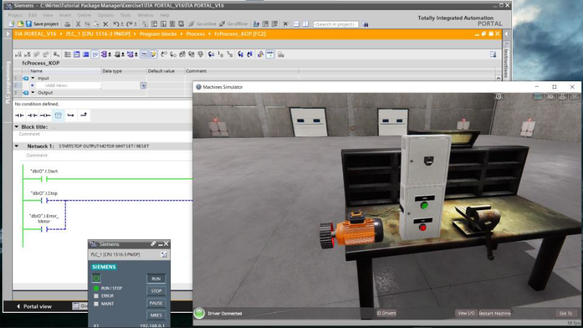 TIA Portal Simulation Running